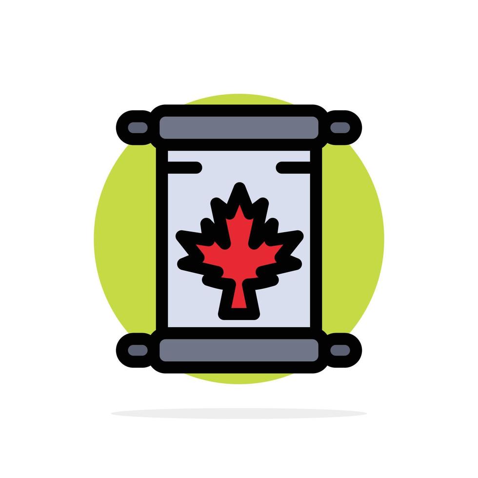 Nota autunno Canada foglia astratto cerchio sfondo piatto colore icona vettore