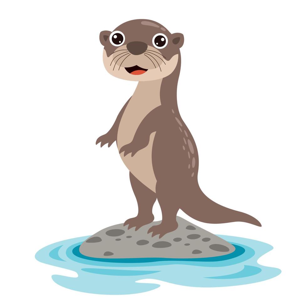 cartone animato disegno di un lontra vettore