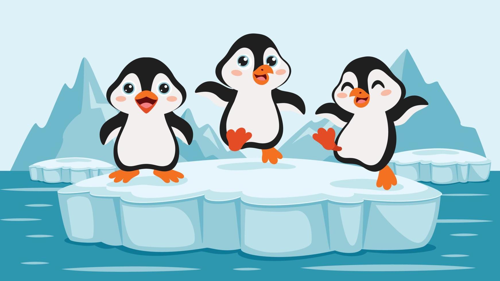 cartone animato disegno di pinguino personaggio vettore