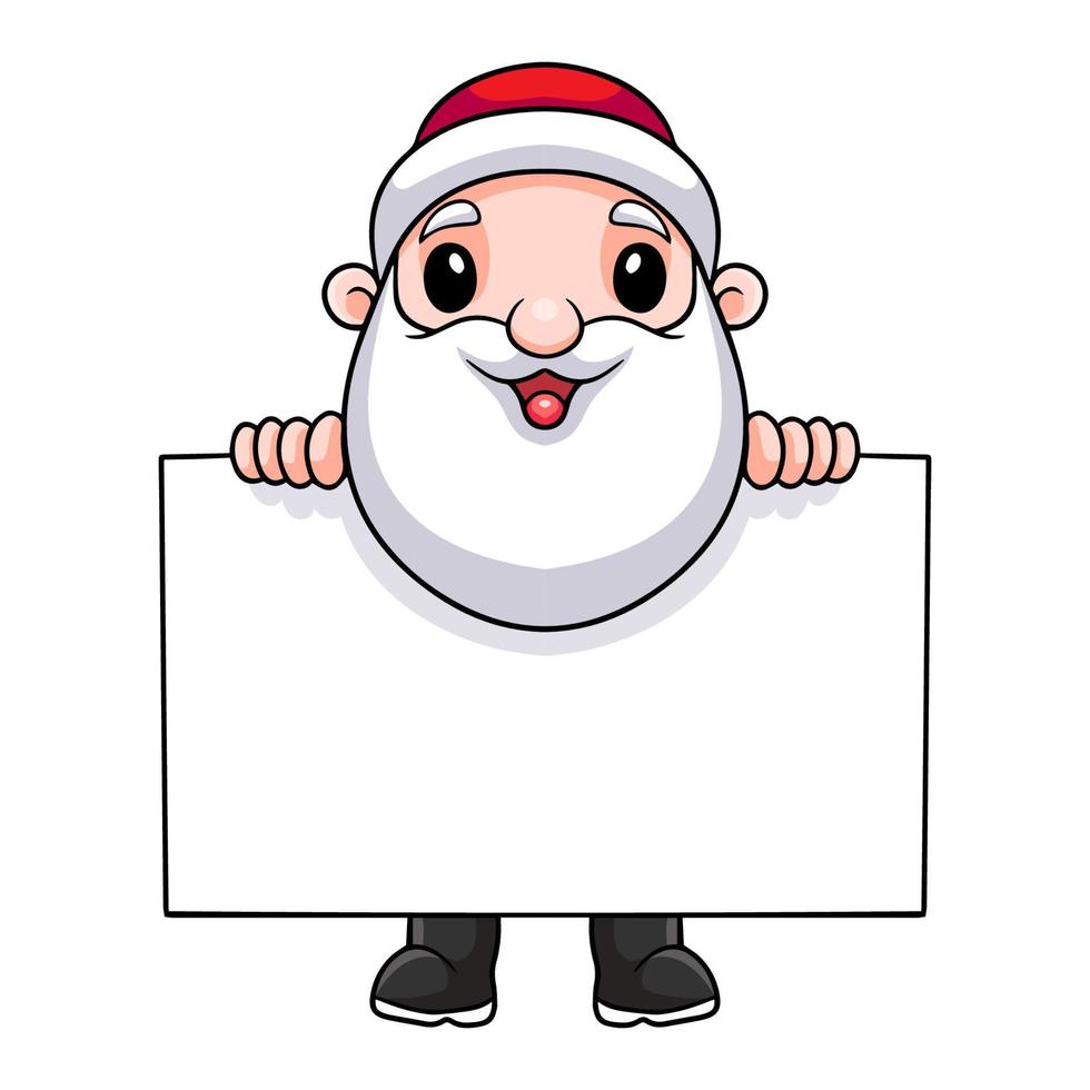 Babbo Natale del fumetto che mostra un segno in bianco vettore