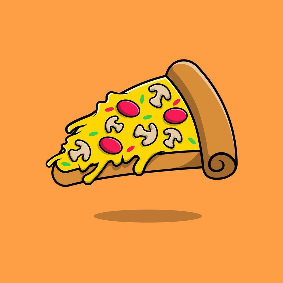 fetta di fuso Pizza cartone animato vettore icone illustrazione. piatto cartone animato concetto. adatto per qualunque creativo progetto.