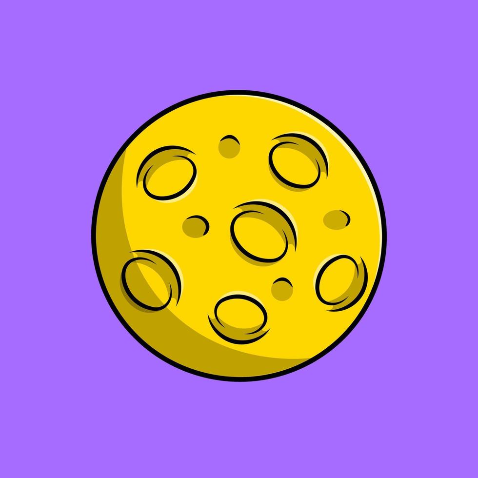 Luna pianeta cartone animato vettore icone illustrazione. piatto cartone animato concetto. adatto per qualunque creativo progetto.
