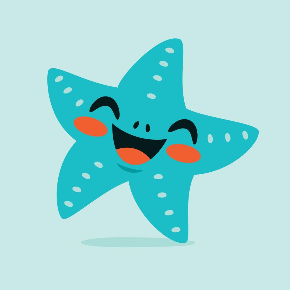 cartone animato disegno di un' stella marina vettore
