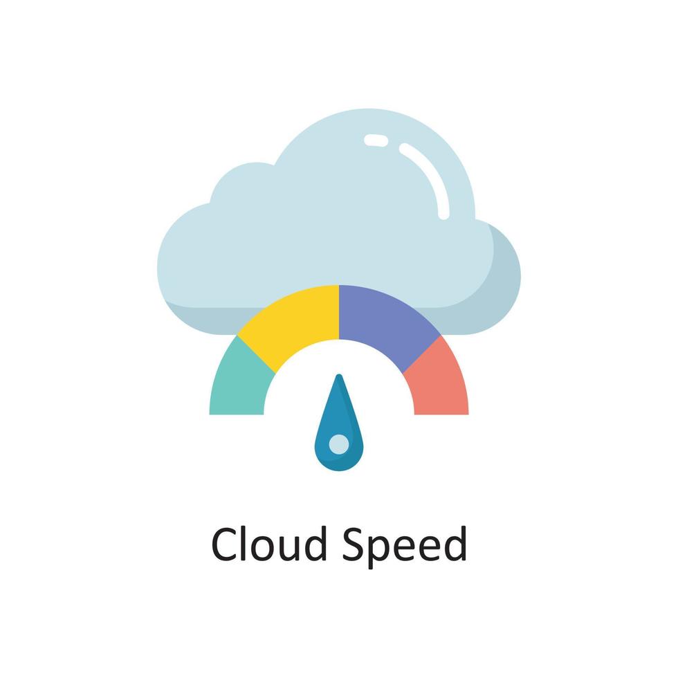 nube velocità vettore piatto icona design illustrazione. nube calcolo simbolo su bianca sfondo eps 10 file