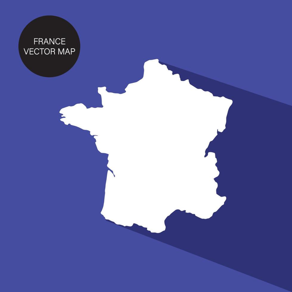 icona di Francia carta geografica bianca con viola sfondo vettore