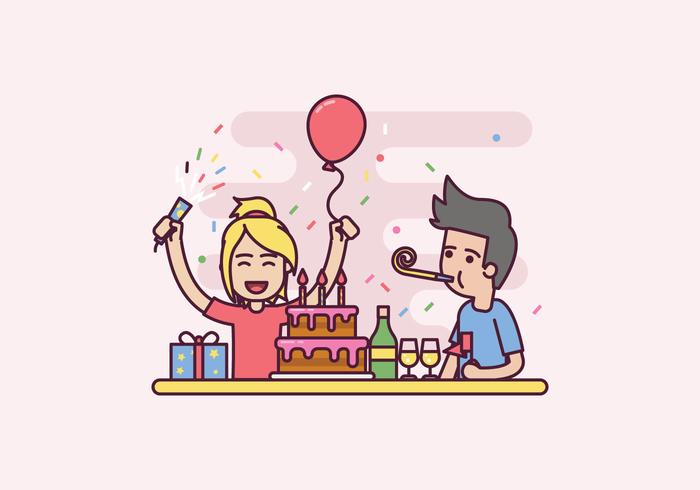 Illustrazione di festa di compleanno gratis vettore
