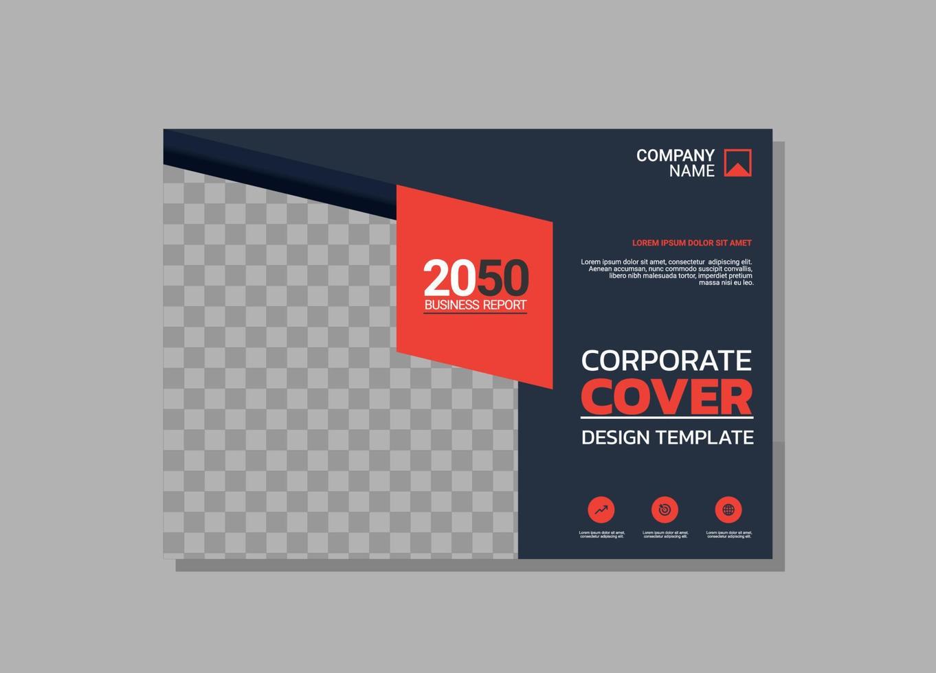 aziendale libro copertina orizzontale design vettore