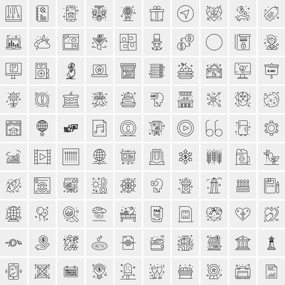 imballare di 100 universale linea icone per mobile e ragnatela vettore