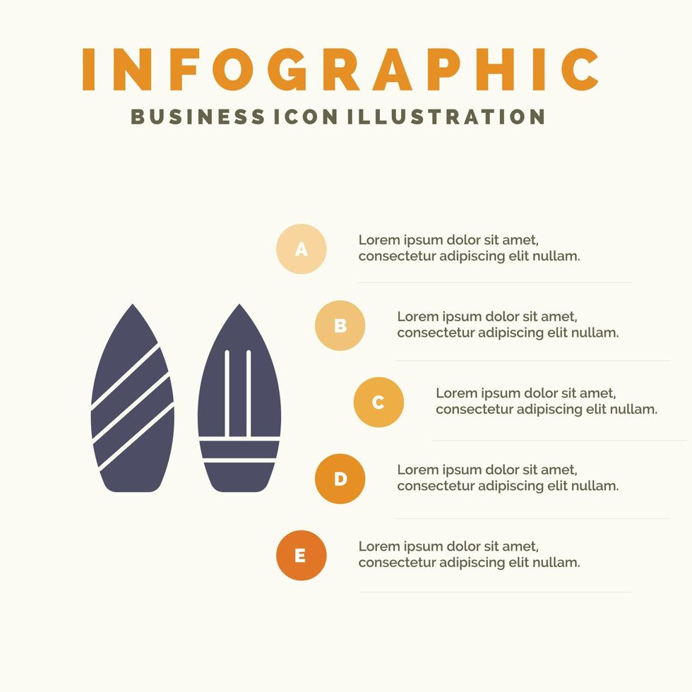 pattinare Snowboard gli sport inverno solido icona infografica 5 passaggi presentazione sfondo vettore