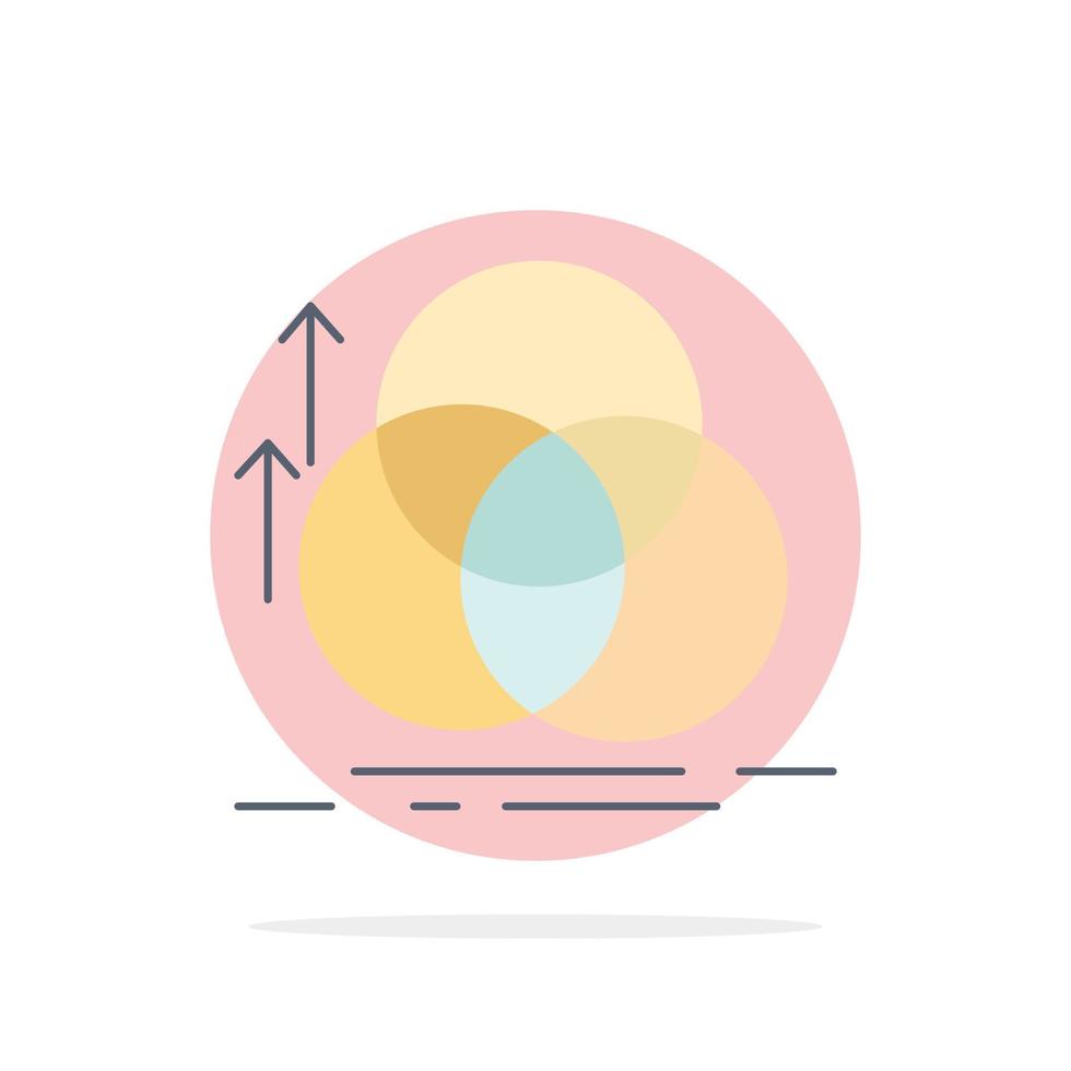 equilibrio cerchio allineamento misurazione geometria piatto colore icona vettore