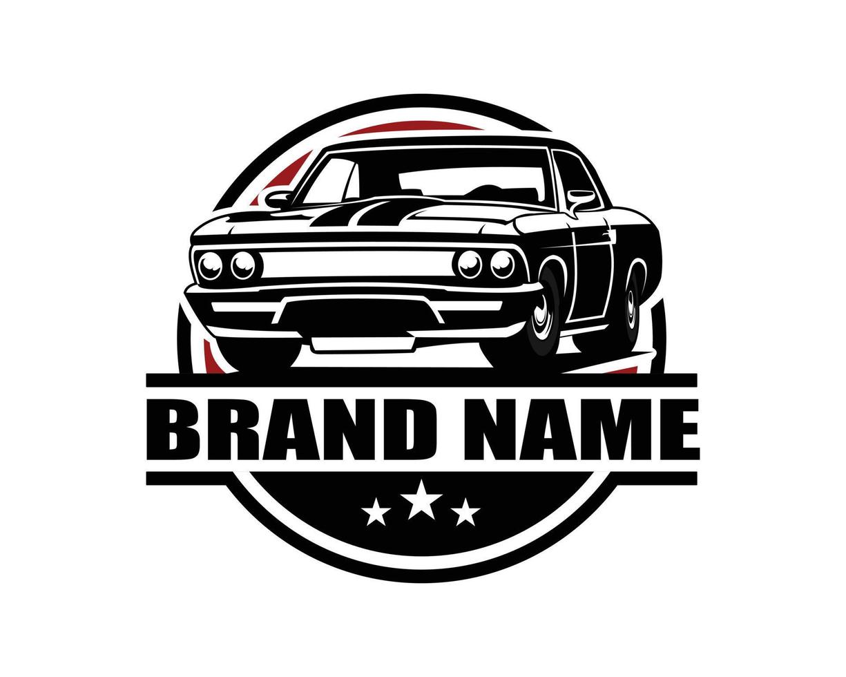 vettore di logo della siluetta dell'automobile del muscolo isolato. concetto di distintivo emblema