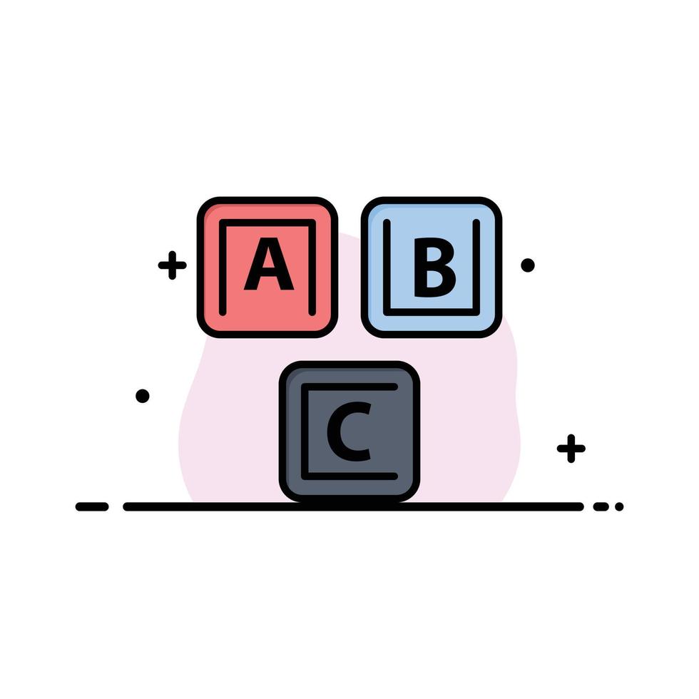 abc blocchi di base alfabeto conoscenza attività commerciale logo modello piatto colore vettore