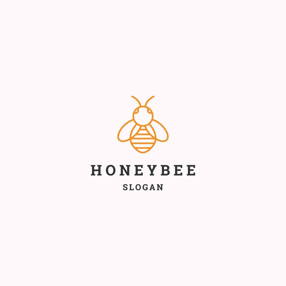 modello di design piatto icona logo ape miele vettore