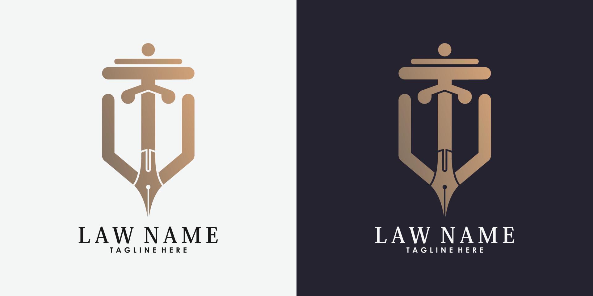 avvocato logo design con lettera t creativo concetto premio vettore