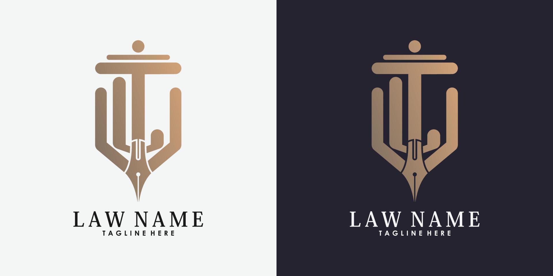 avvocato logo design con lettera l creativo concetto premio vettore