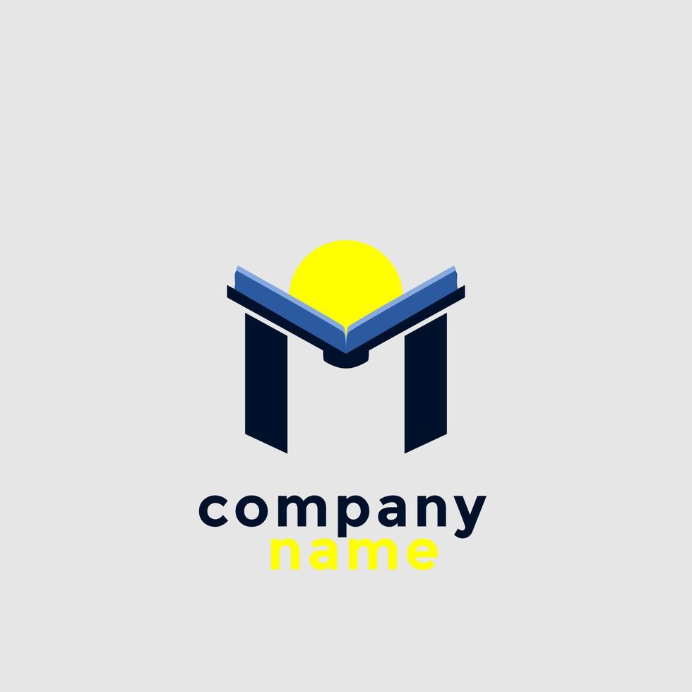 libro logo design con il iniziali m per il libro.azienda logo design con il iniziali m per il azienda. vettore