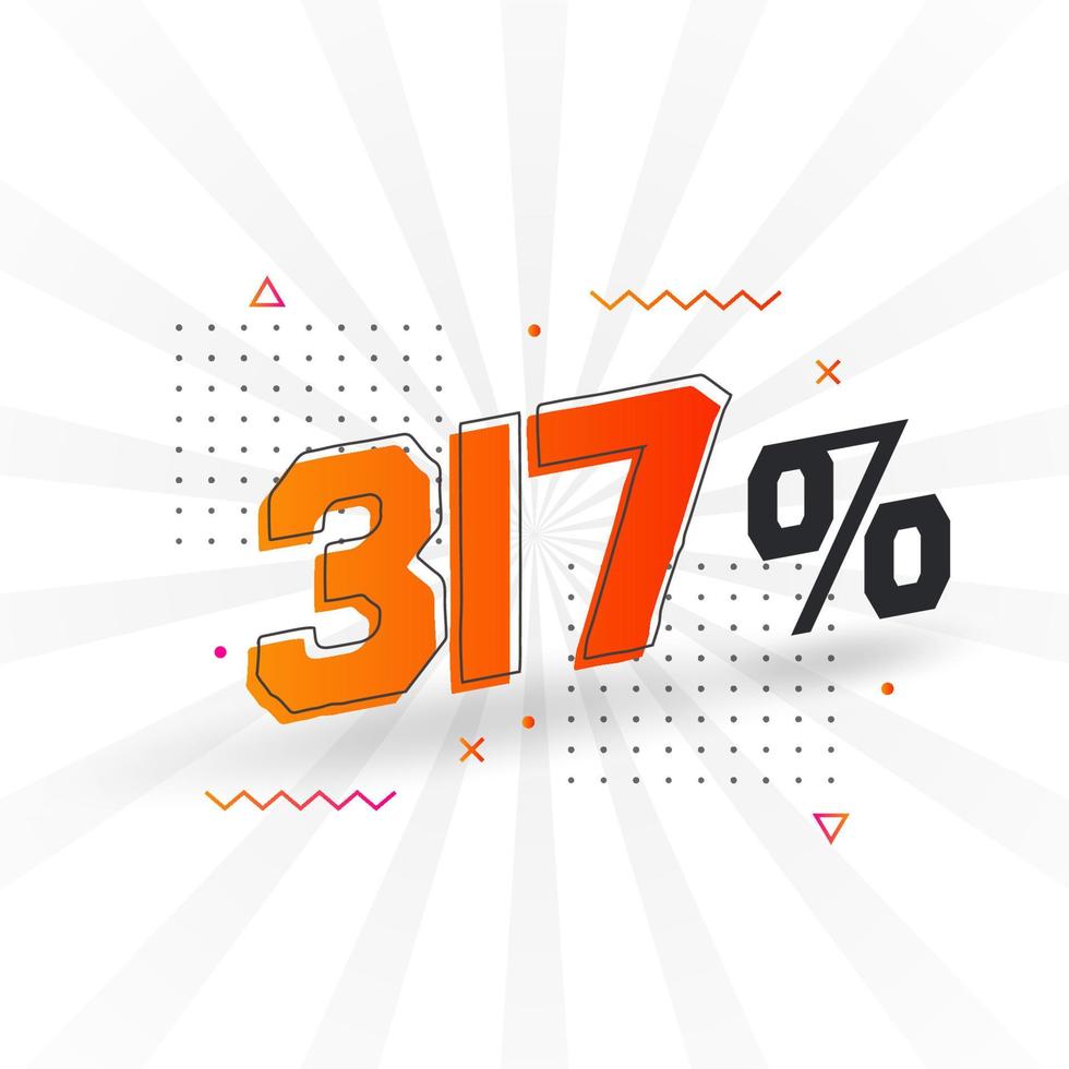 317 sconto marketing bandiera promozione. 317 per cento i saldi promozionale design. vettore