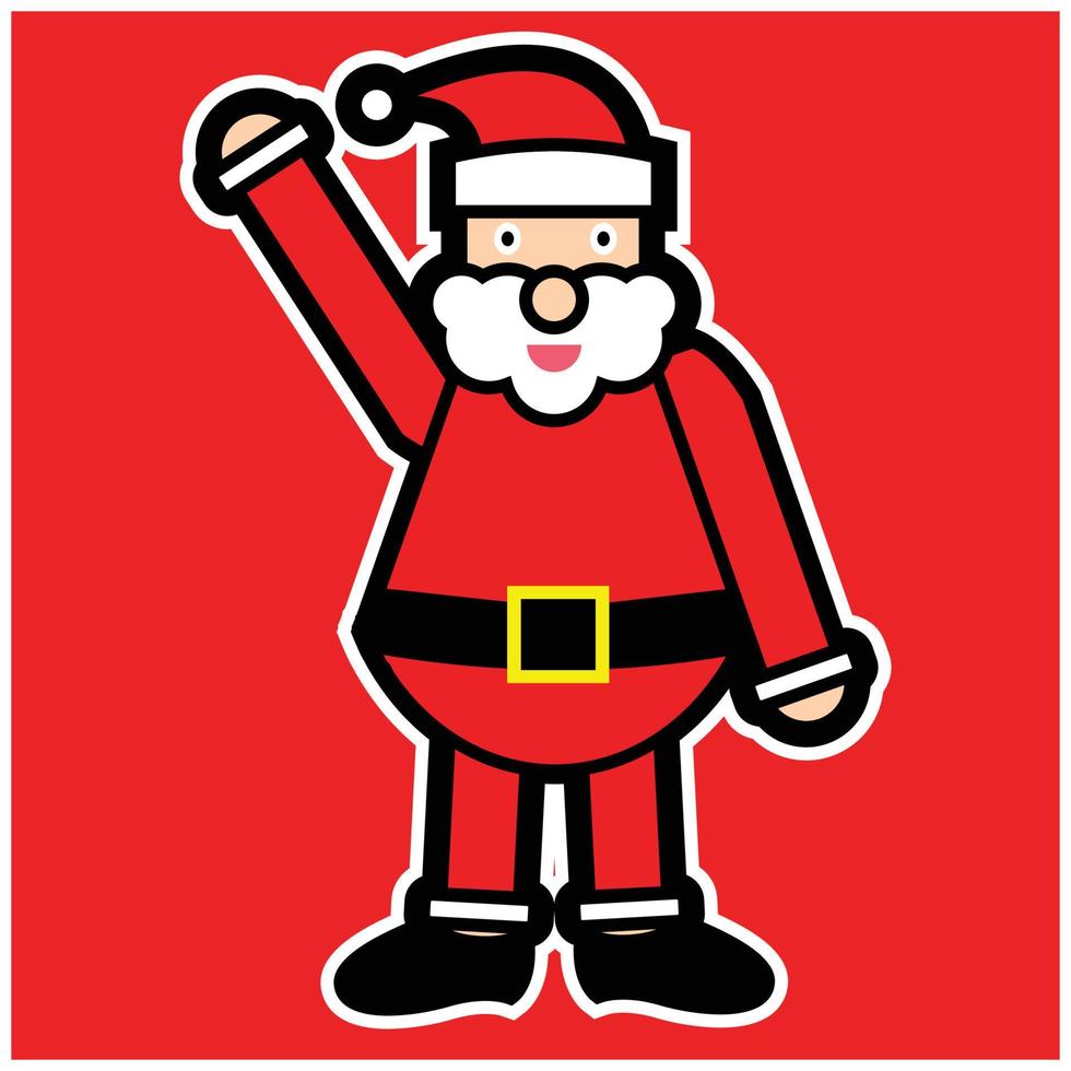 vettore illustrazione di carino Santa Claus portafortuna o personaggio isolato su rosso sfondo. piatto stile.