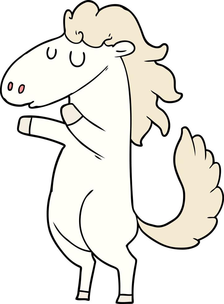 cartone animato bianca cavallo vettore