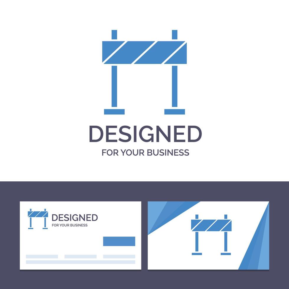creativo attività commerciale carta e logo modello barricata barriera costruzione vettore illustrazione