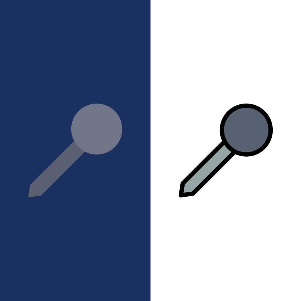carta geografica perno marcatore marchio icone piatto e linea pieno icona impostato vettore blu sfondo