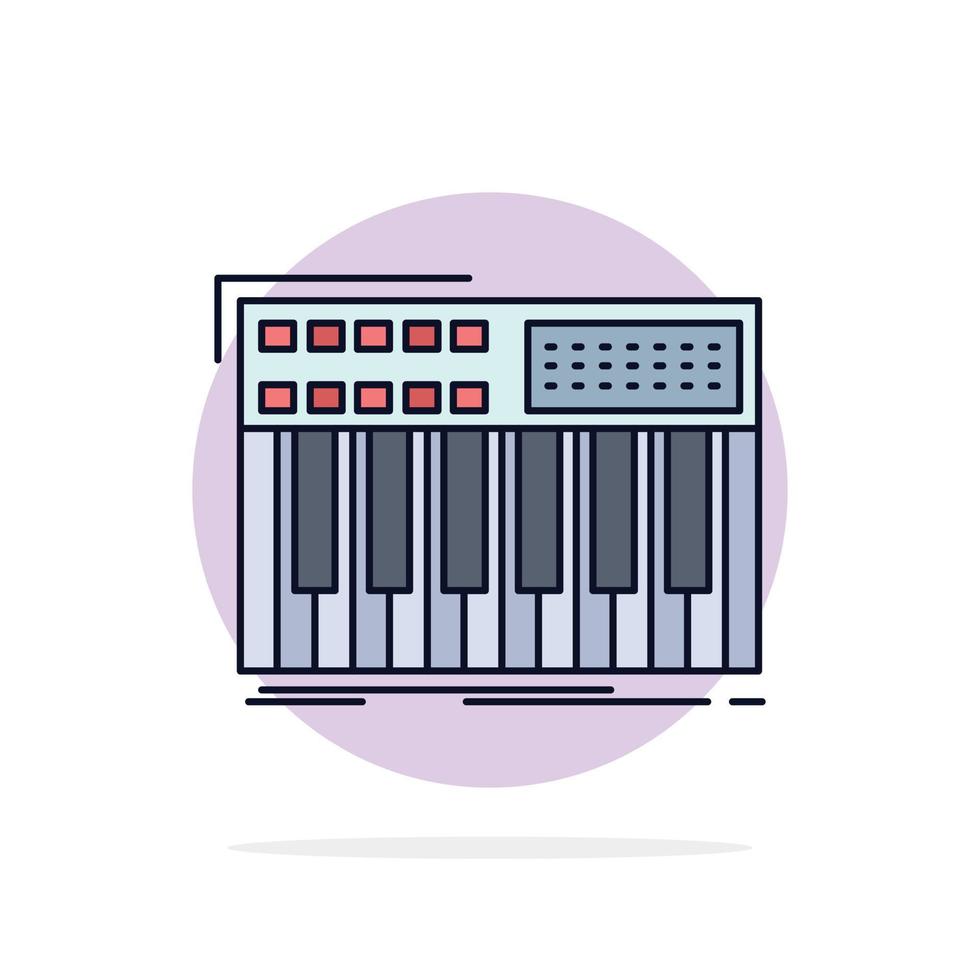 synth tastiera midi sintetizzatore sintetizzatore piatto colore icona vettore