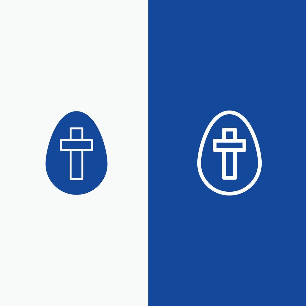 uovo Pasqua vacanza cartello linea e glifo solido icona blu bandiera linea e glifo solido icona blu bandiera vettore
