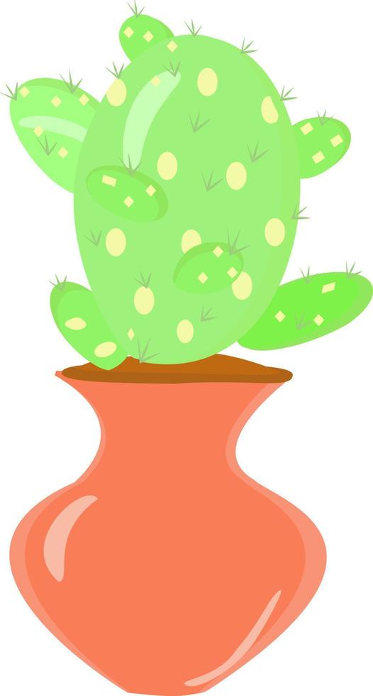 cactus nel pentola, illustrazione, vettore su bianca sfondo