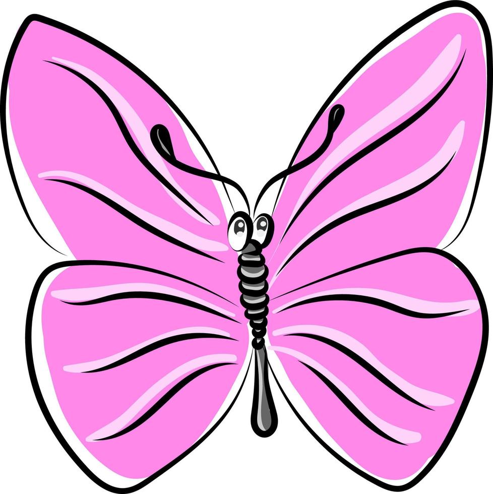 rosa la farfalla, illustrazione, vettore su bianca sfondo.