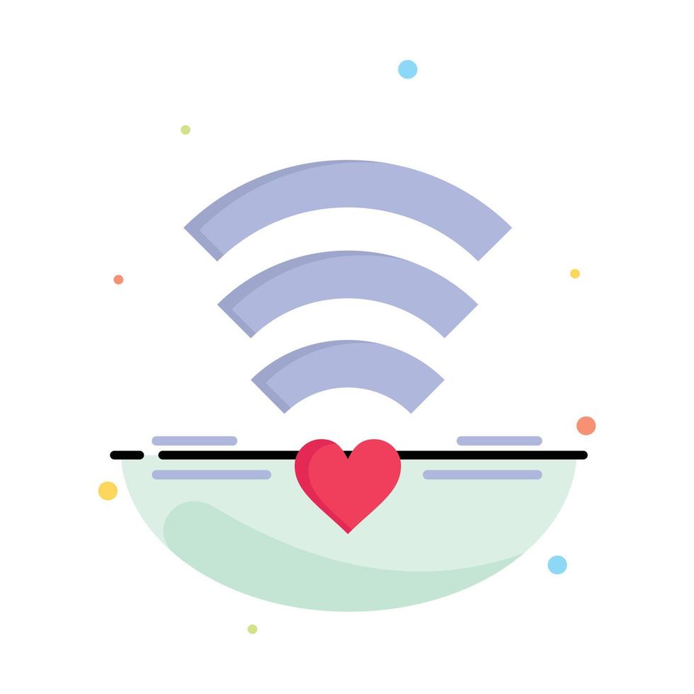 Wi-Fi amore nozze cuore attività commerciale logo modello piatto colore vettore