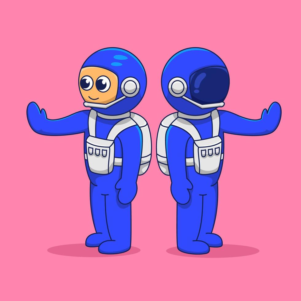 carino carattere, astronauta illustrazione, adatto per il esigenze di sociale media elementi, inviare, scorticatore, figli di libro e eccetera... vettore