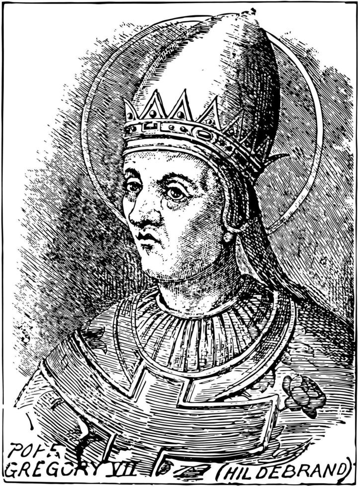 papa Gregorio vii Vintage ▾ illustrazione. vettore