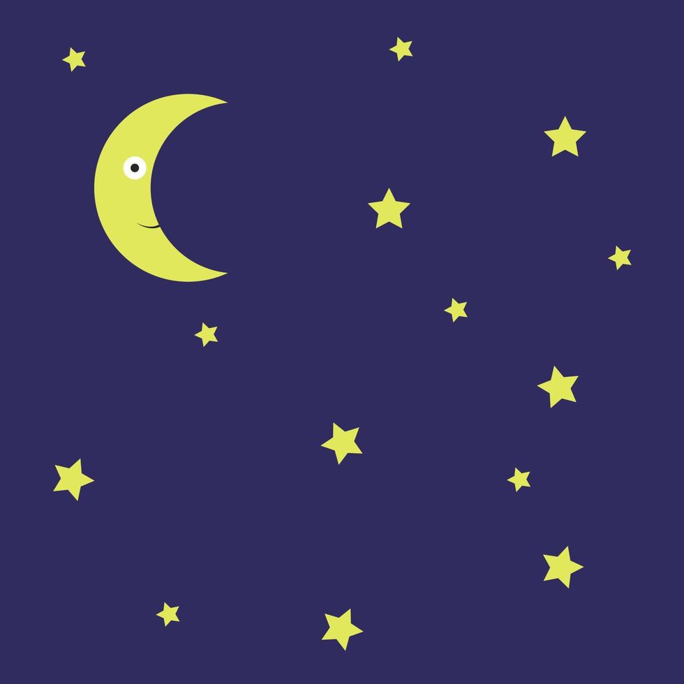 notte con stelle, illustrazione, vettore su bianca sfondo.