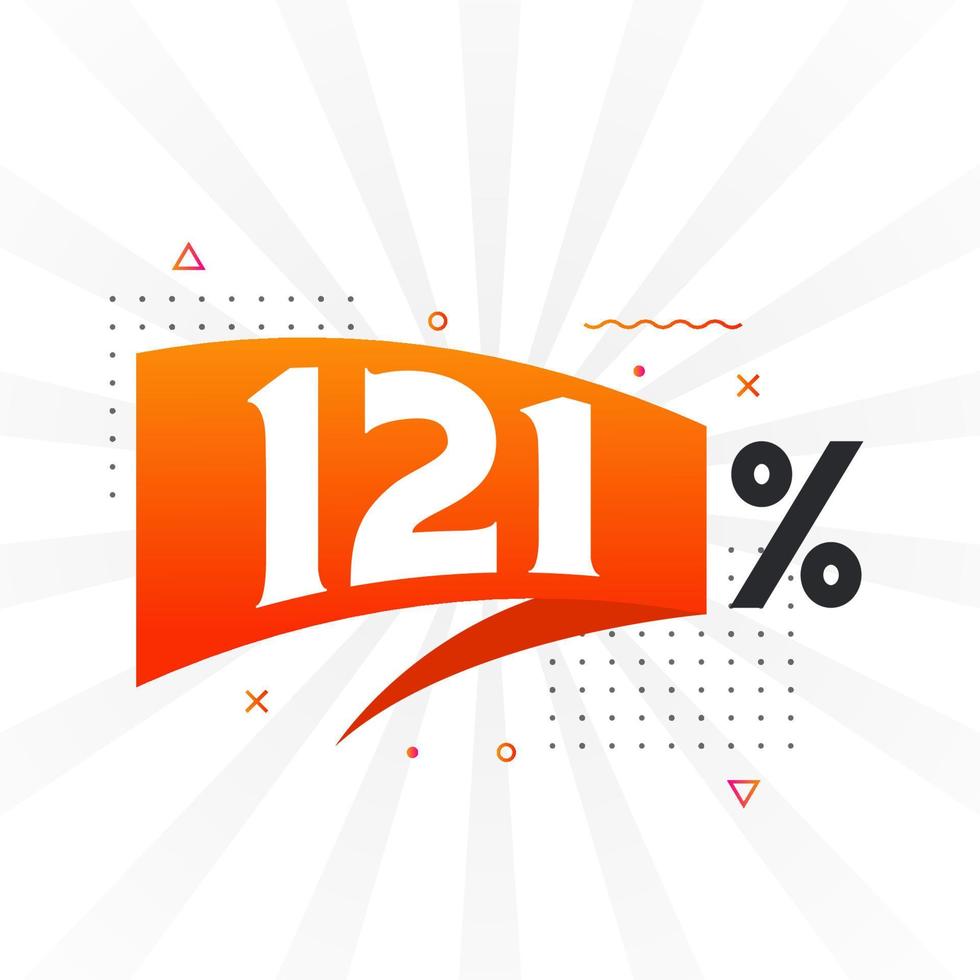 121 sconto marketing bandiera promozione. 121 per cento i saldi promozionale design. vettore
