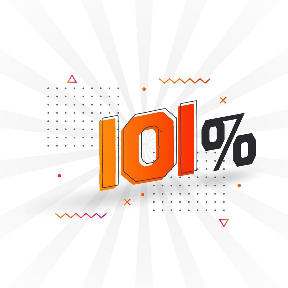 101 sconto marketing bandiera promozione. 101 per cento i saldi promozionale design. vettore