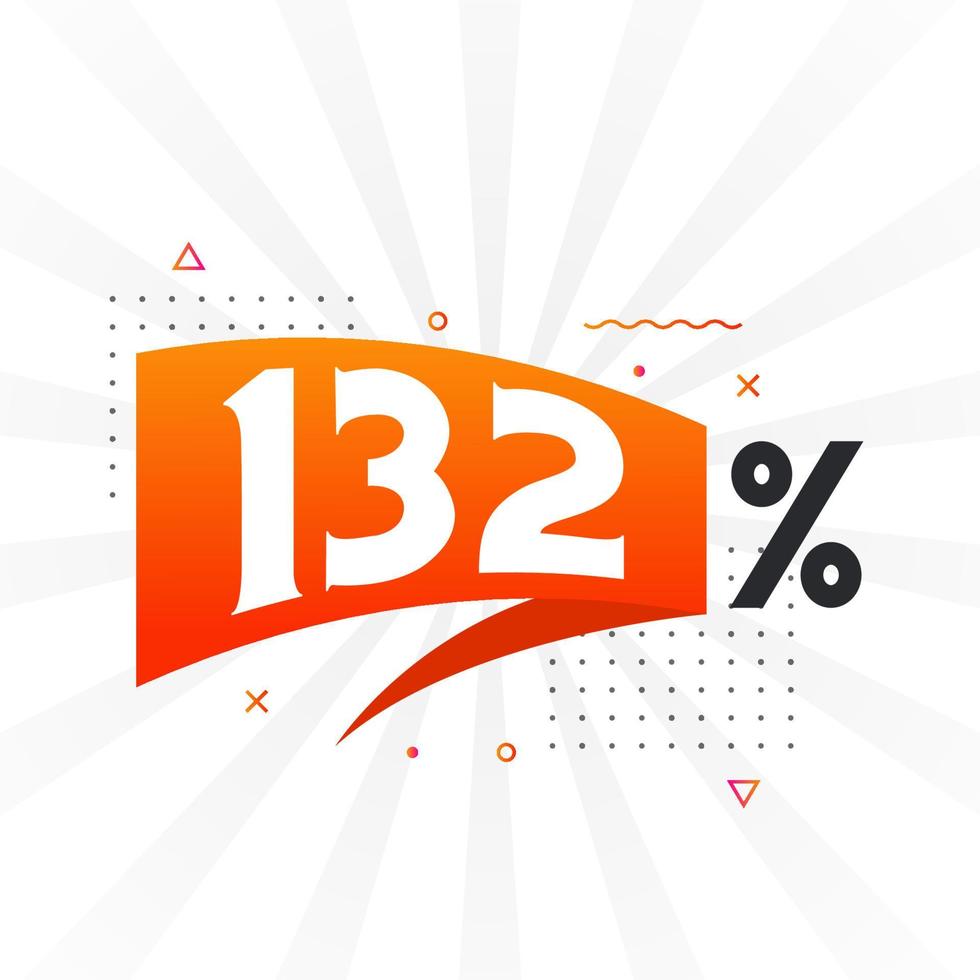 132 sconto marketing bandiera promozione. 132 per cento i saldi promozionale design. vettore