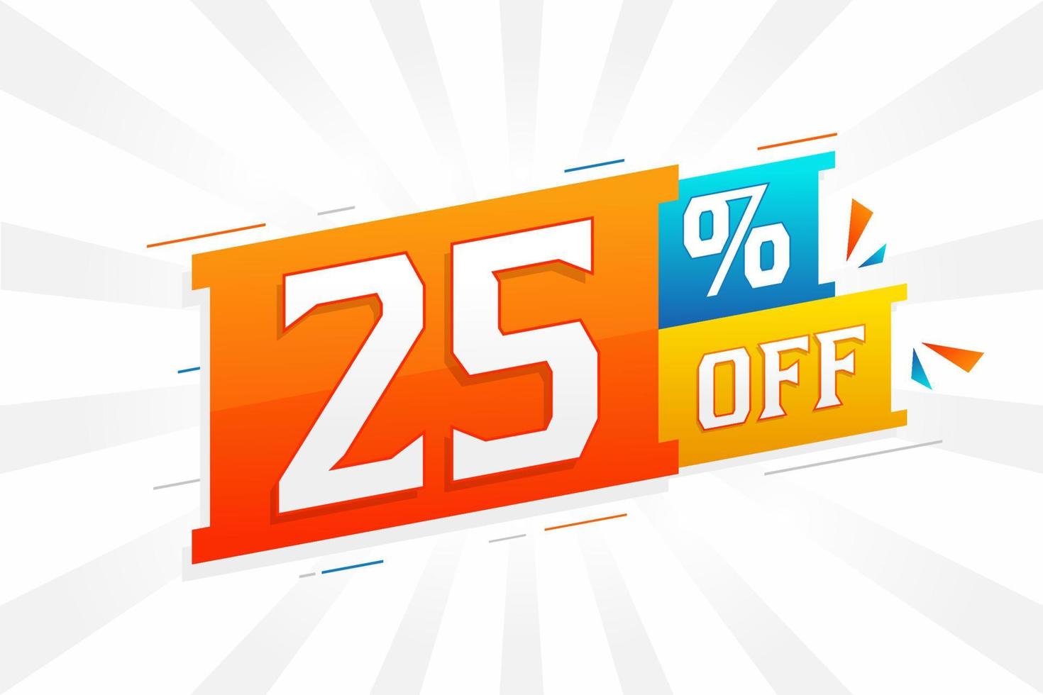 25 per cento via 3d speciale promozionale campagna design. 25 di 3d sconto offrire per vendita e marketing. vettore