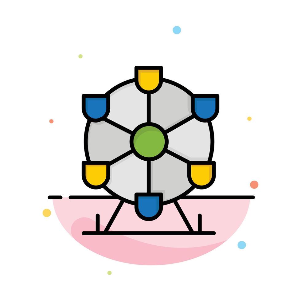 Atomium punto di riferimento monumento astratto piatto colore icona modello vettore