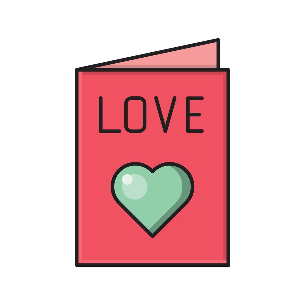 illustrazione vettoriale di carta d'amore su uno sfondo. simboli di qualità premium. icone vettoriali per il concetto e la progettazione grafica.