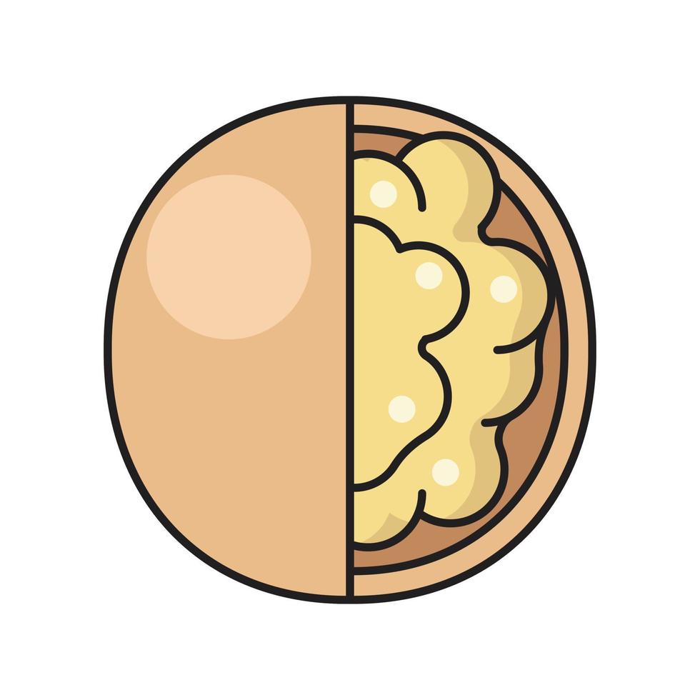 illustrazione vettoriale di noce su uno sfondo. simboli di qualità premium. icone vettoriali per il concetto e la progettazione grafica.