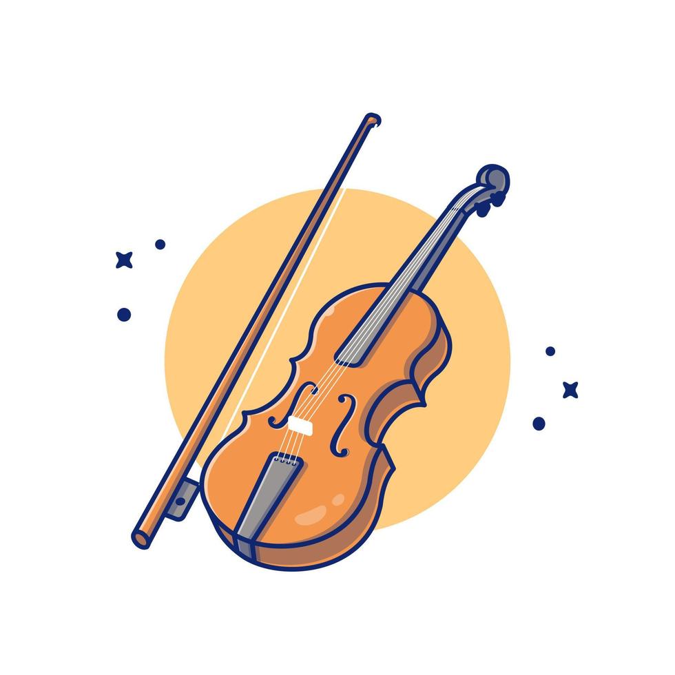 violino legna musica cartone animato vettore icona illustrazione. musica strumento icona concetto isolato premio vettore. piatto cartone animato stile
