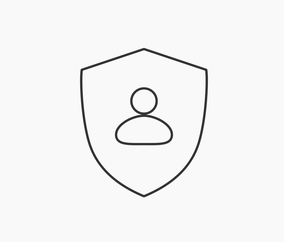 persona protezione simbolo linea icona vettore