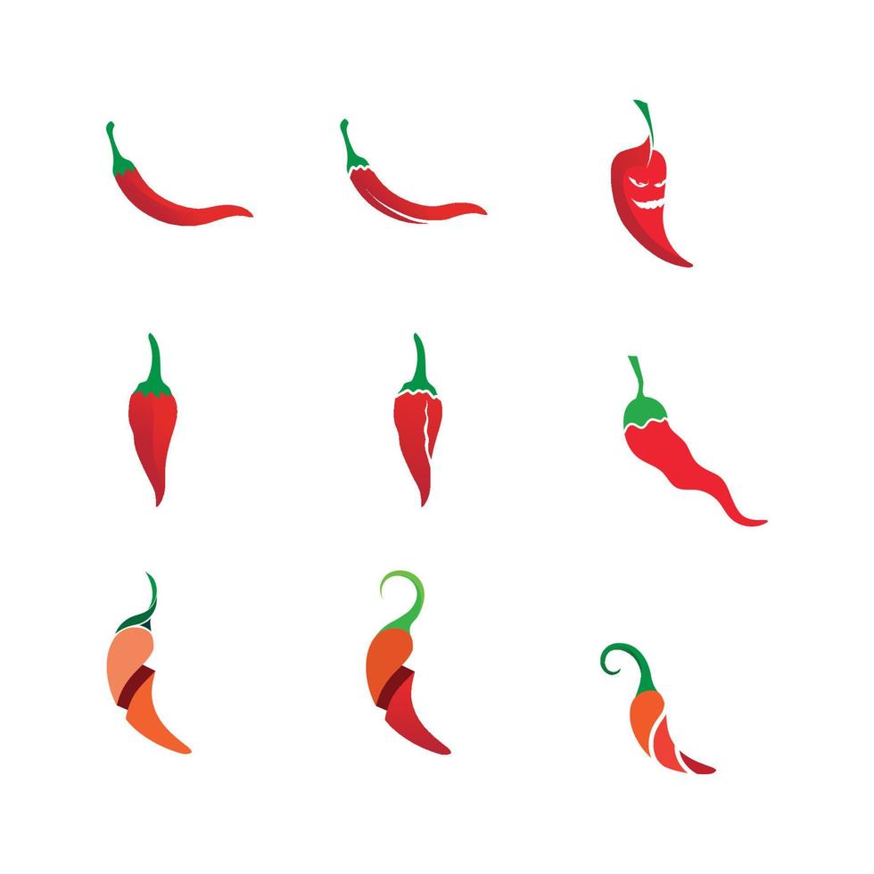 chili e caldo icona cibo stagione design logo vettore