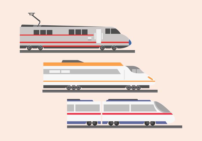 Colore piano dell'illustrazione del treno della città del TGV della ferrovia ad alta velocità vettore