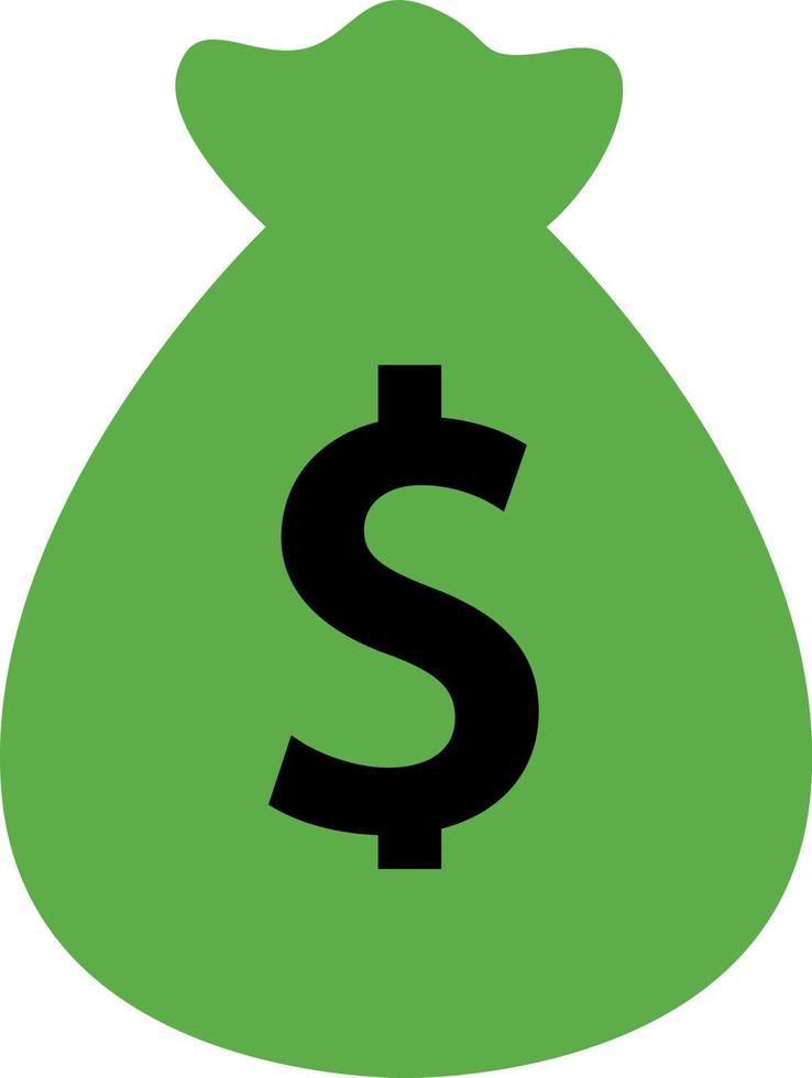 verde i soldi Borsa, illustrazione, vettore su un' bianca sfondov