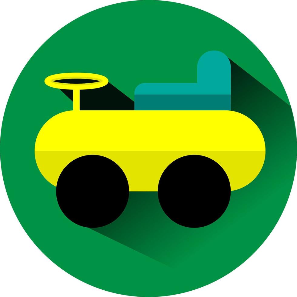 giallo veicolo giocattolo, illustrazione, vettore, su un' bianca sfondo. vettore