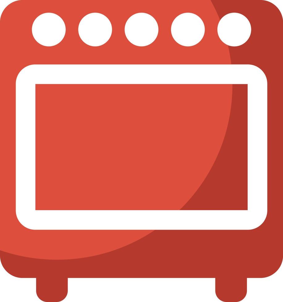 rosso cucina fornello, illustrazione, vettore su un' bianca sfondo