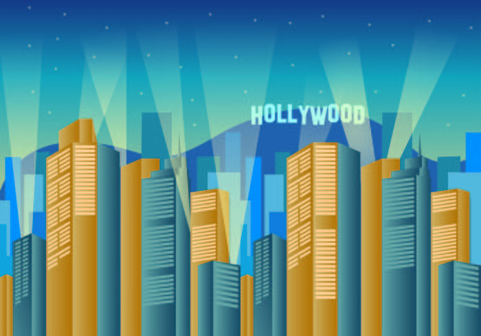 Sfondo di luci di Hollywood vettore