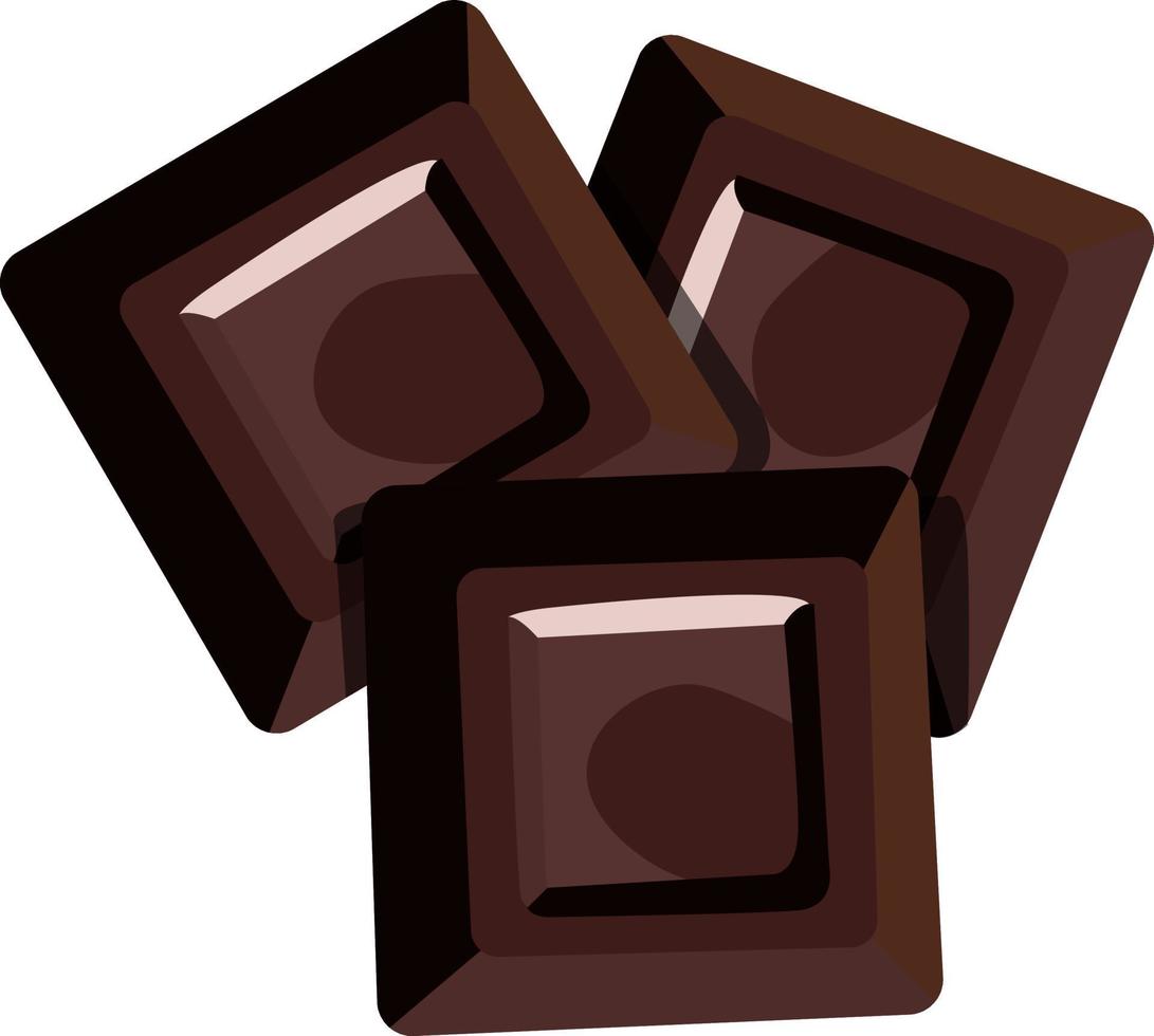 cioccolato cubi, illustrazione, vettore su bianca sfondo