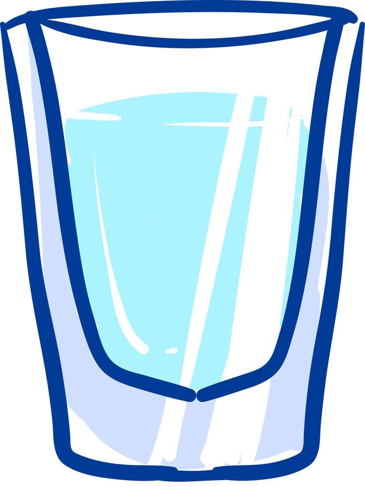 bicchiere di acqua, illustrazione, vettore su bianca sfondo.